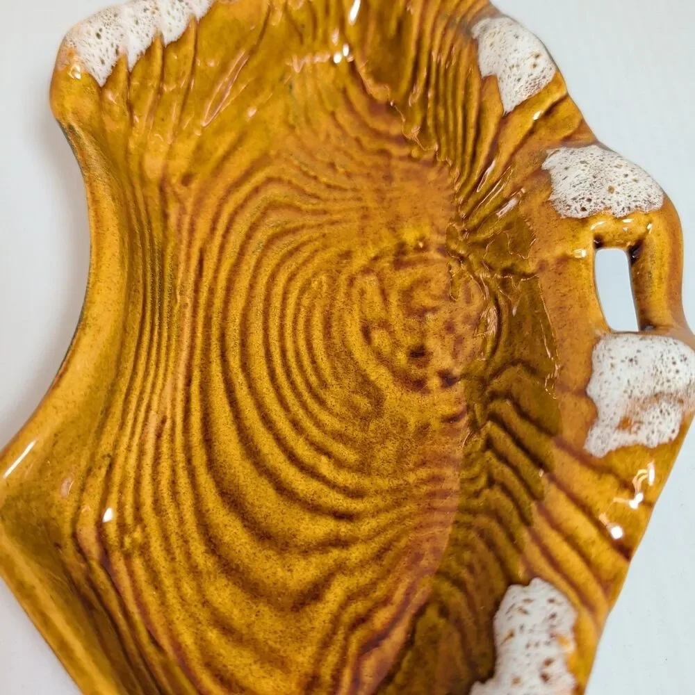 MCM California Pottery Chip Dish Faux Bois B412 - Excellent Condition